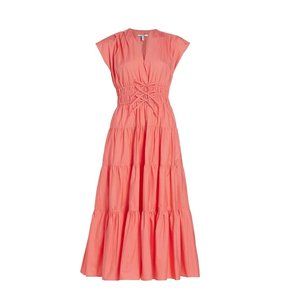 Derek Lam Fatima A-Line Dress - Coral